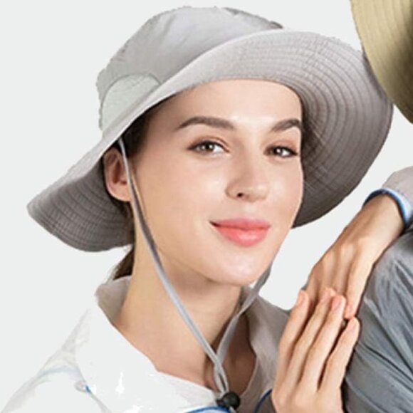 Grey Outdoor Quick-Dry Hat UV Protecting Camping Hat Sun Hat Fishing Cap - Picture 2 of 6